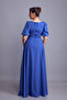 Denim Blue Balloon Sleeve Square Neck Maxi Dress - 6