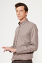 Beige Flannel Oxford Winter Slim Fit Slim Fit Button down Collar Shirt - 3