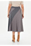 Kloş Plaid Appliqué Midi Skirt - 5