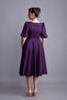 Plum Balloon Sleeve Square Neck Midi Dress - 6