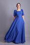 Denim Blue Balloon Sleeve Square Neck Maxi Dress - 5