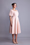 Cream Balloon Sleeve Square Neck Midi Dress - 3