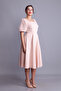 Cream Balloon Sleeve Square Neck Midi Dress - 4