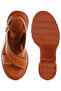 Women Stud Embellished Block Heel Sandals in Tan - 5