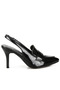 Women Slingback Loafer Sandals in Black - 2