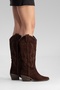 Pietro Brown Brown Suede Genuine Leather Women's Western Boots - 5