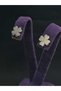 Four-Leaf Clover Model Luck Auspiciousness Abundance Symbol Stone-Free Screw Nail Steel Earrings - 2