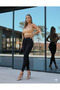 Efesy Women Simsiyah Black Skinny Jeans Black Shaping / Sculpting Effect Stretch Fabric High Waist Jean - 6