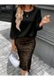 Women's Long Sleeve Modal Blouse Leopard Print Skirt Bottom Top Two Piece Set - 5