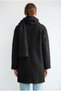 Women's Shirt Collar Shawl Detailed Curly Bearded Lined Cashmere Coat D99747 - 3