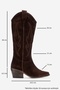 Pietro Brown Brown Suede Genuine Leather Women's Western Boots - 3