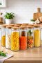 Lignora 12-Piece Glass Jar Set with Wooden Lid, Vacuum Lid Legume Set 1500 ml - 2