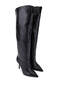 Women's Genuine Leather Black Heeled Boots - 2