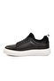 Black and White Lace-Up Leather Lightweight Flexible Men's Sneaker 179 m - 4
