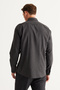 Anthracite Cotton Flannel Oxford Slim Fit Slim Fit Concealed Button Collar Shirt - 6