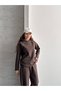 Women's Brioche Knit Hooded Piped Detail Top and Bottom Two-Piece Set - 4