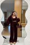 Jovie Burgundy Velvet Three-Piece Set - 4