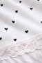 Women's Short Shorts Strap Lace Detailed Heart Patterned White Bustier Mini Pajama Set - 4