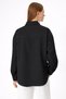 Women's Black 100% Linen Relaxed Fit Shirt - 4