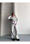 Women's Brioche Knit Hooded Piped Detail Top and Bottom Two-Piece Set