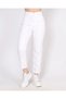 White Çnr Women's High Waist Mom Jeans Stretch Fabric Stretchy Denim Trousers New Hsn-1