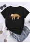Unisex Cute Monkey Design Basic Crew Neck Regular T-Shirt 100% Cotton