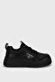 Black Women's Sneaker - Thick Soled Leather Shoes - 3