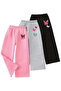 Children's Butterfly Printed Wide Leg Comfortable Cut 3-Piece Tracksuit Set