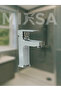 Chrome Square Fixed Bathroom Sink Faucet Mixer - 3