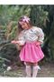 Girl's Suit with Balloon Skirt and Embroidered Shirt - 5