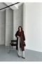 Laura Belted New Season Lined Premium Quality Comfortable Fit Women's Melton Coat Jacket - 4