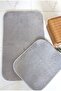 Non-Slip Base Bath Mat & Toilet Seat Set 2-Piece Set 60 × 100 cm 50 × 60 cm - 2