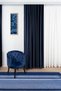 Dark Blackout Lightproof Blackout Thick Background Curtain Living Room Bedroom Children's Room No Piles Navy Blue