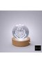 كرة زجاجية مضيئة ثلاثية الأبعاد - ضوء ليلي LED