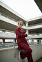 Women's Loose Fit Half Turtleneck Tunic and Bottom Top Set with Elastic Waist Pants - 3