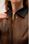 Velvet Bomber Zippered Brown Jacket - 3