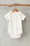 Baby Bodysuit 100% Cotton Short Sleeve American Collar Off-White Snap Fastener Bodysuit 0-36 Months 5 Pieces - 4
