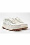 Women's Khaki Leather High Sole Sneaker Shoes White - 4