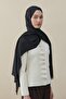 C Pattern Cotton Silk Shawl Black - 3