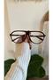 Damla Pilot Oval Bone Transparent Women Men Unisex Blue Light Protection Screen Glasses Eyewear - 3