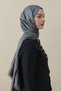 H Pattern Cashmere Silk Shawl Anthracite - 2