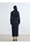 Navy Blue Belted Women's Shirt Dress - 4