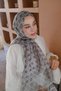 Striped Wool Silk Organza Shawl Gray - 5