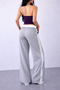 2-Pack 89 Printed White Belted Double Stripe High Waist Women's Wide Leg Sweatpants - 3