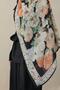 Rose Pattern Silk Voile Shawl Orange - 2