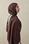 H Pattern Cashmere Silk Shawl Brown - 5