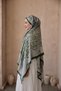 Ethnic Pattern Voile Silk Shawl Emerald Green - 2