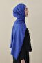 H Pattern Cashmere Silk Shawl S Cobalt Blue - 5