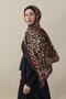 Leopard Voile Silk Shawl with Stripes - 3