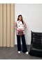 Striped Shirt and Butterfly Embroidered Sweater Two-Piece Set 0243 - Red - 3